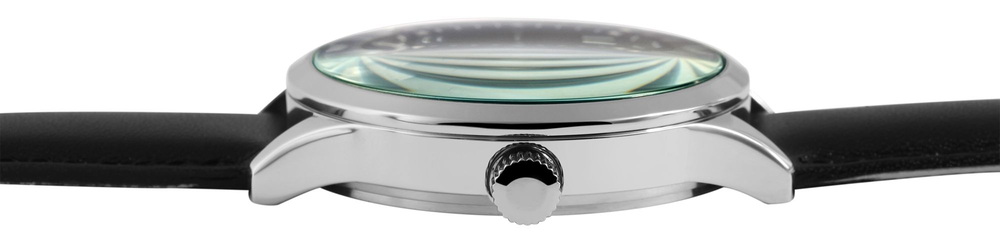 Just Watch Herrenuhr mit Echtlederarmband, schwarz/silberfarben