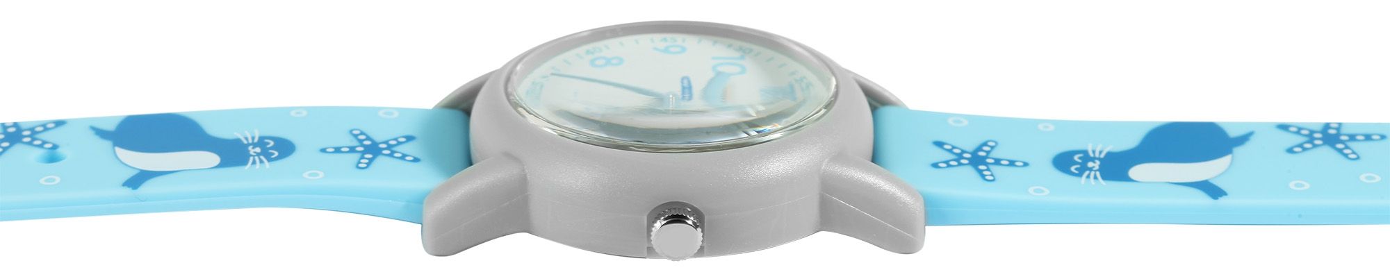 Q&Q Kinderuhr, Kunststoff, Silikonarmband, "Meer/ maritim", 10 ATM, Ø 32 mm