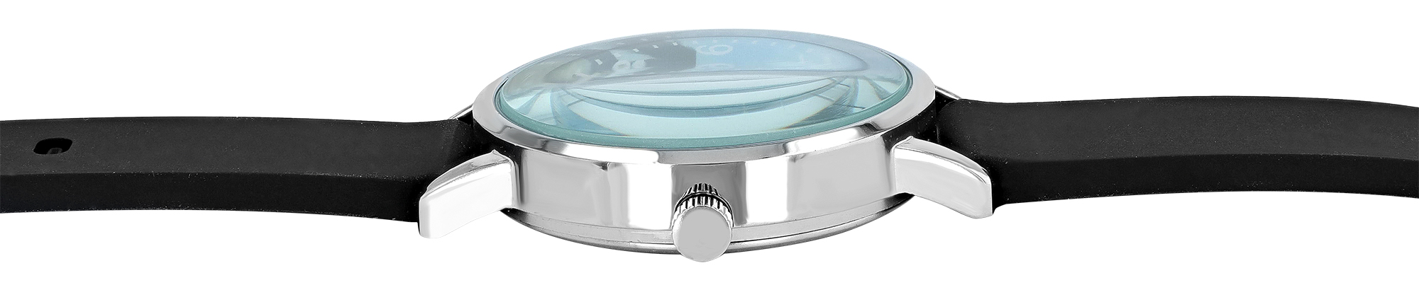 Excellanc Damenuhr/ Jugenduhr "Pferd“ Ø 32 mm, schwarzes Silikonband