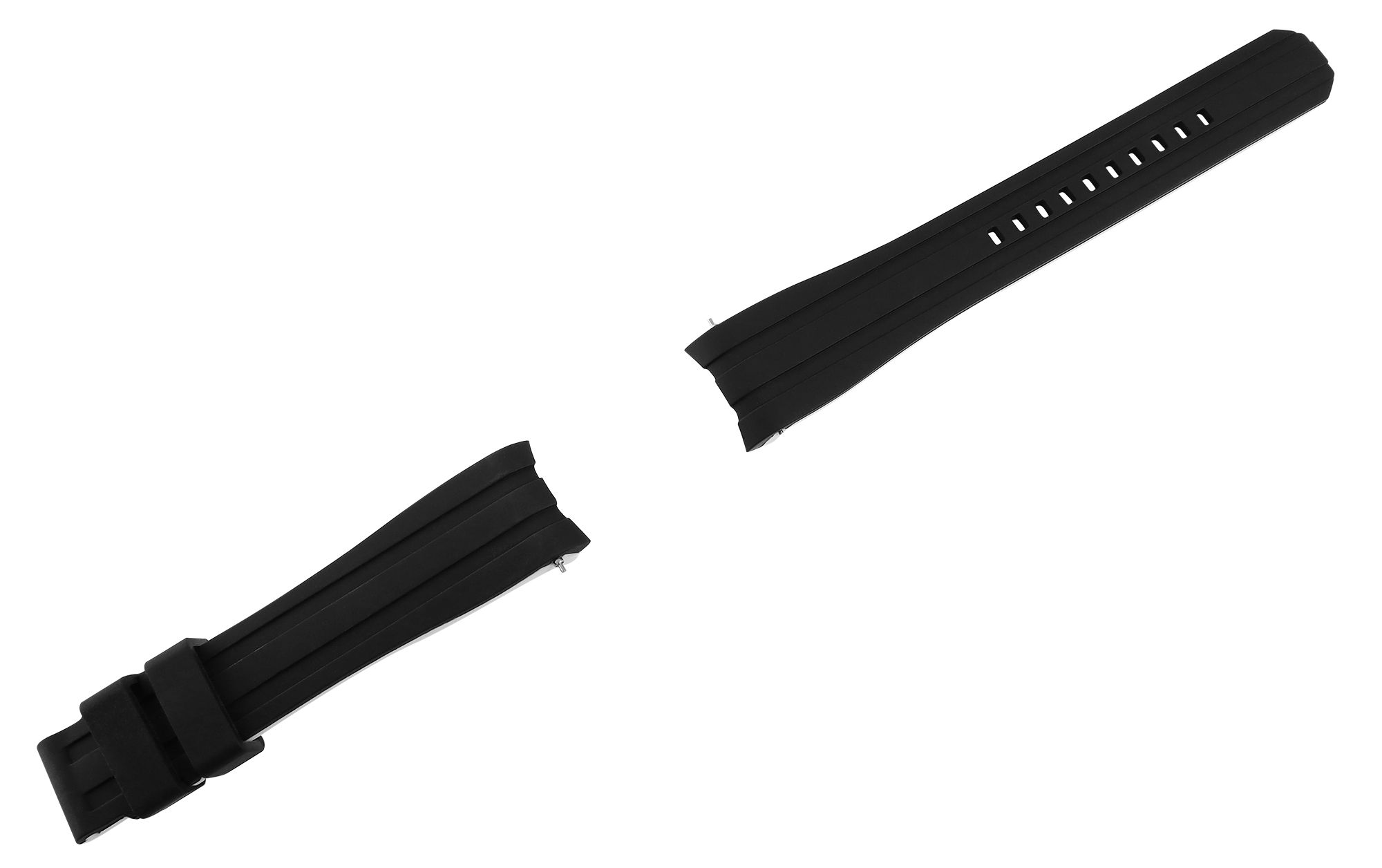 Schnellwechselarmband für Uhren, Silikon, Dornschließe, schwarz/weiß, 20 mm