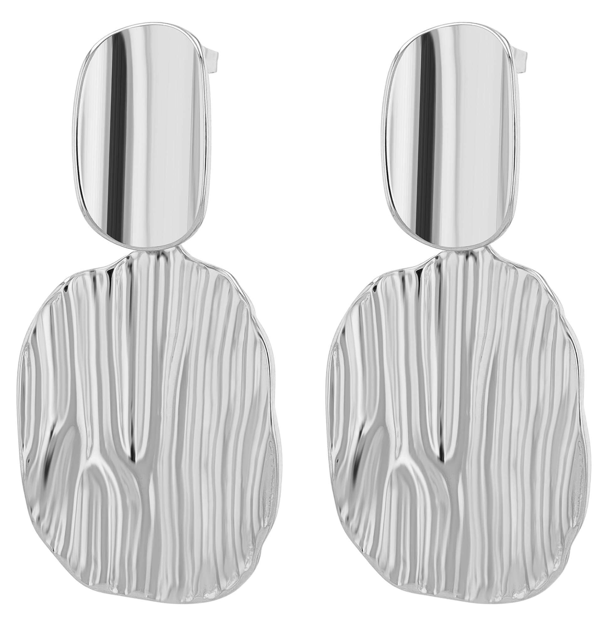 "Vangelia" Statement Ohrstecker/ Ohrhänger, Edelstahl silberfarben