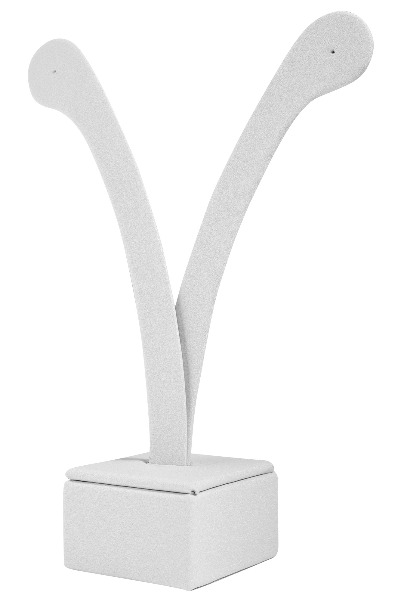 Aufsteller für Ohrringe (Dekoserie Soft), PU-bezogen, weiß