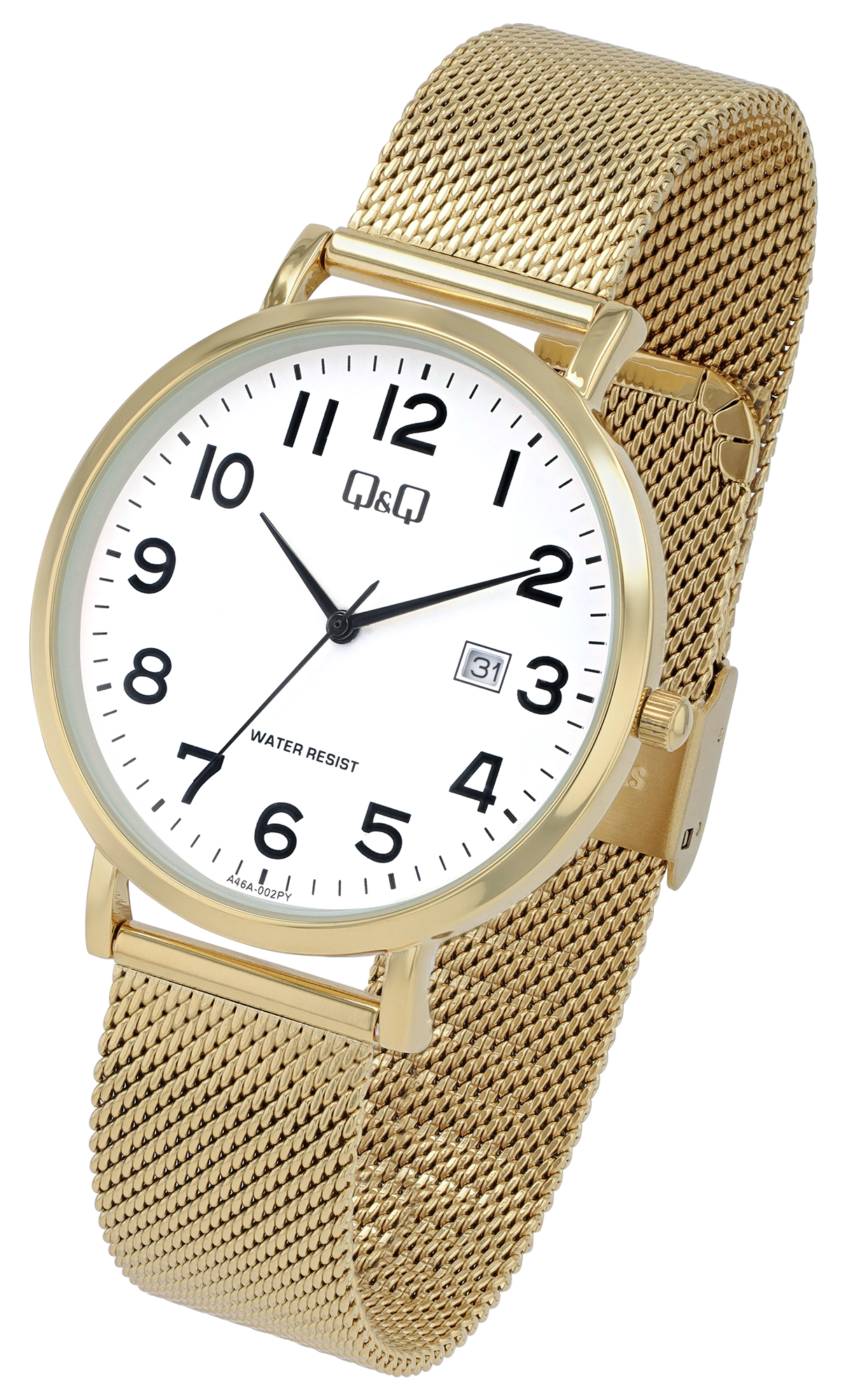 Q&Q Herren mit Milanaiseband, Edelstahl, Ø 40 mm, goldfarben