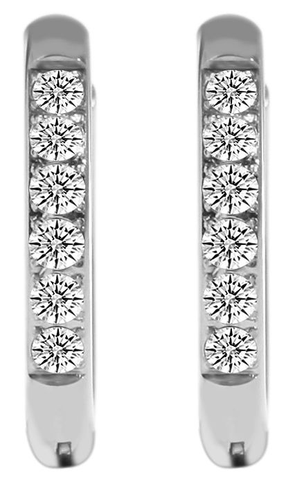 "Kasani" Edelstahl Klapp-Creolenl Ø 12 mm/ 2,5 mm, Simili, silberfarben