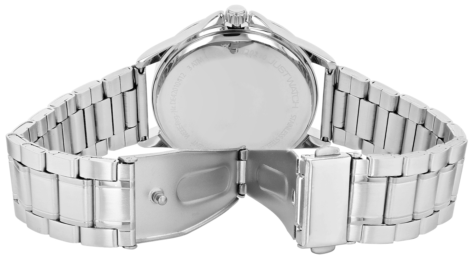Just Watch "Paul" Herrenuhr Ø 39 mm, Edelstahlband, silberfarben/ weiß