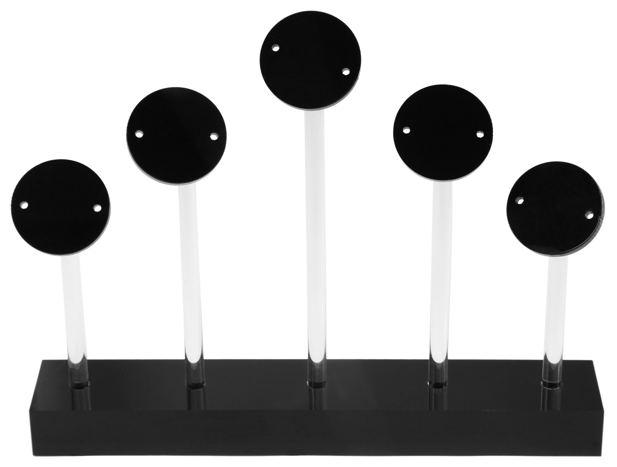 Aufsteller für Ohrringe, transparent/schwarz, 2,5 cm x 15 cm x 1,2 cm