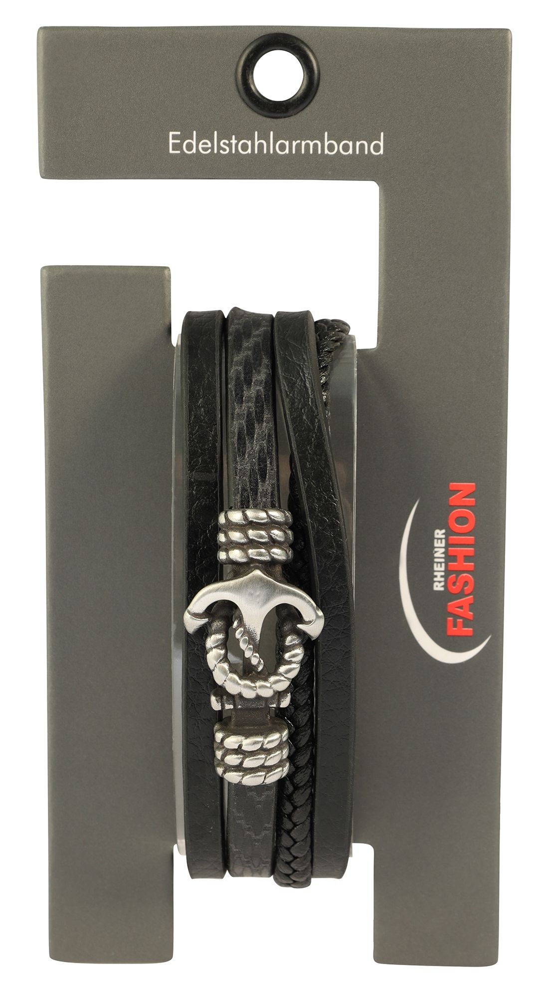 "Armin" Armband aus Lederimitat, 19 cm, VE-4