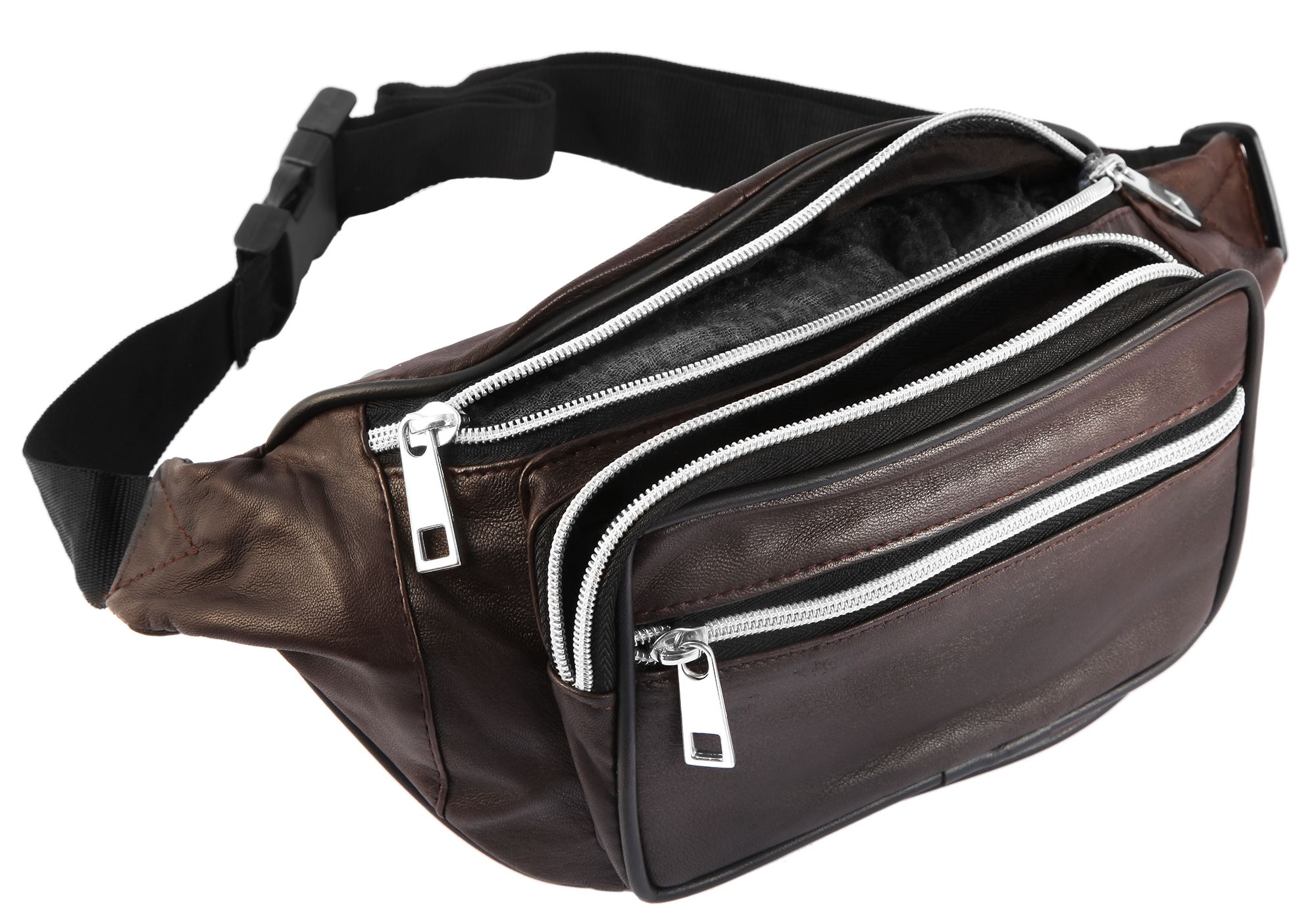 Steinmeister Hüfttasche/ Bauchtasche aus Echtleder, braun