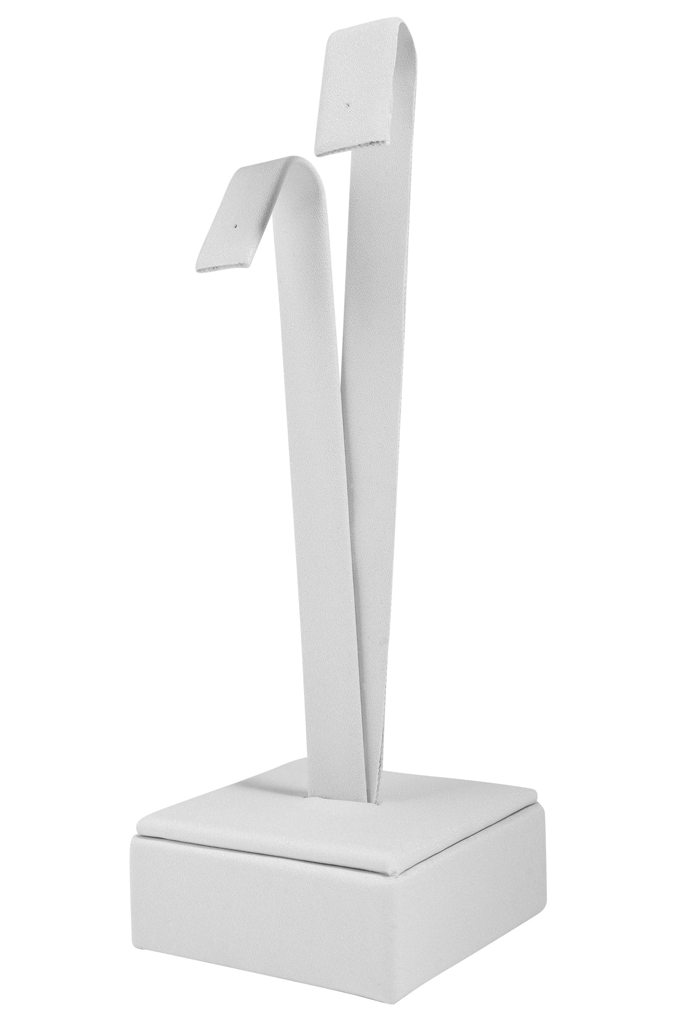 Aufsteller für Ohrringe (Dekoserie Soft), PU-bezogen, weiß