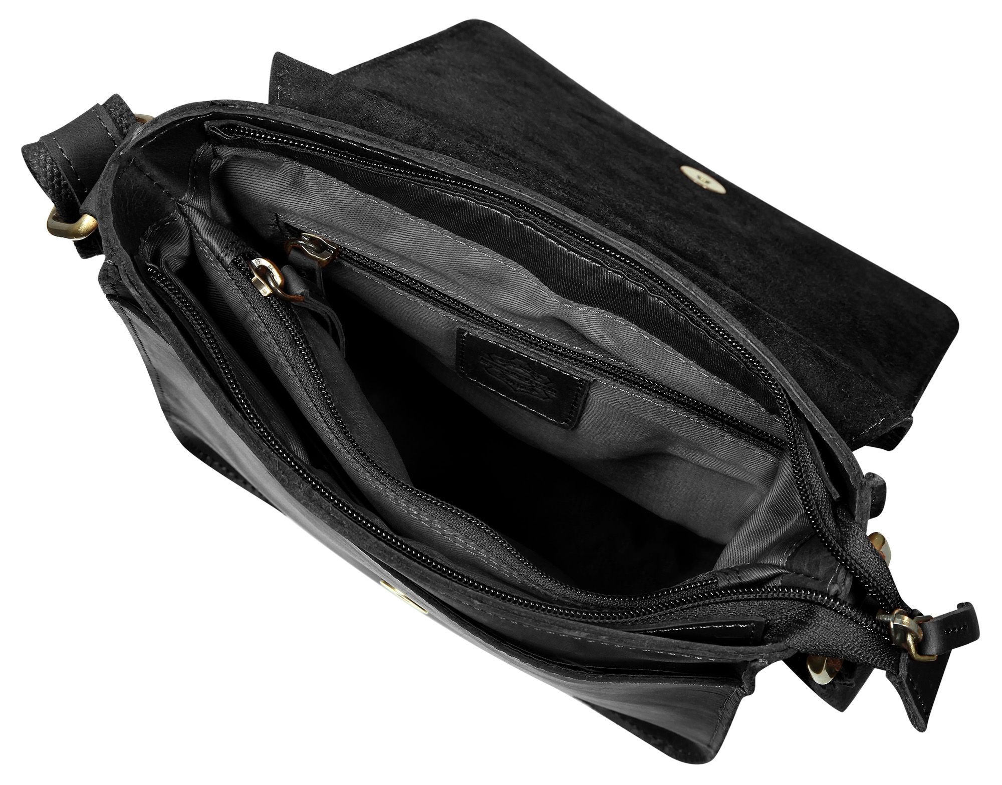 "Sirin" Leonardo Verrelli Echtleder Umhängetasche Echtledertasche, schwarz