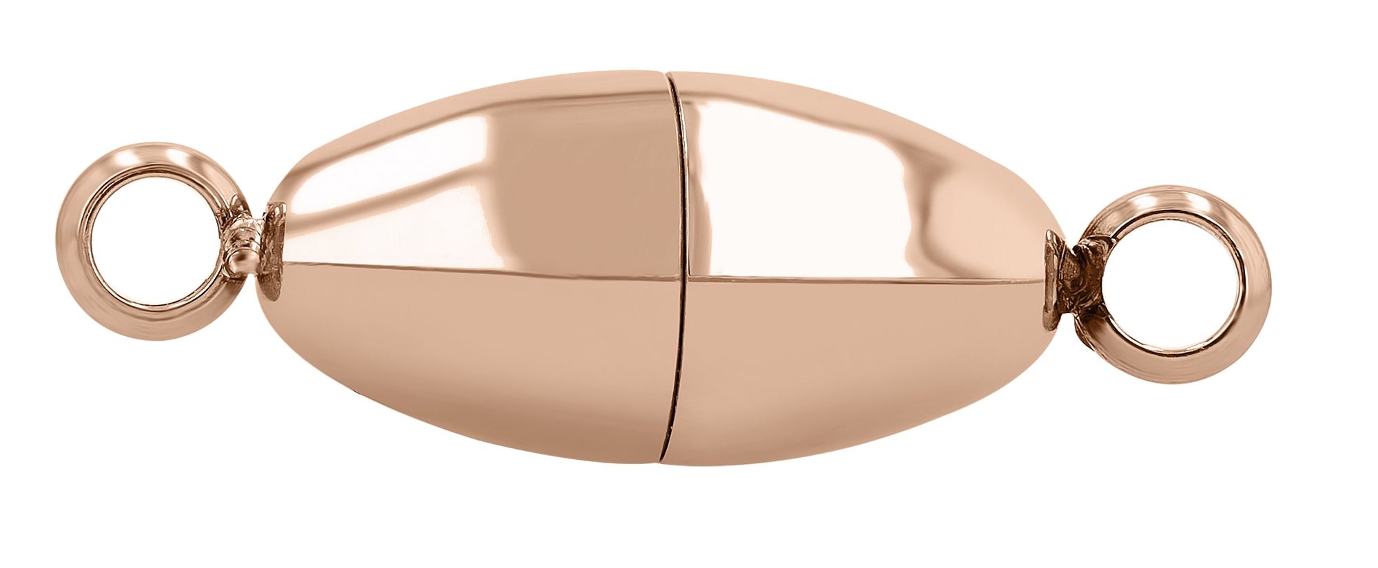 Magnetschließe oval, Edelstahl IPR poliert  6 mm
