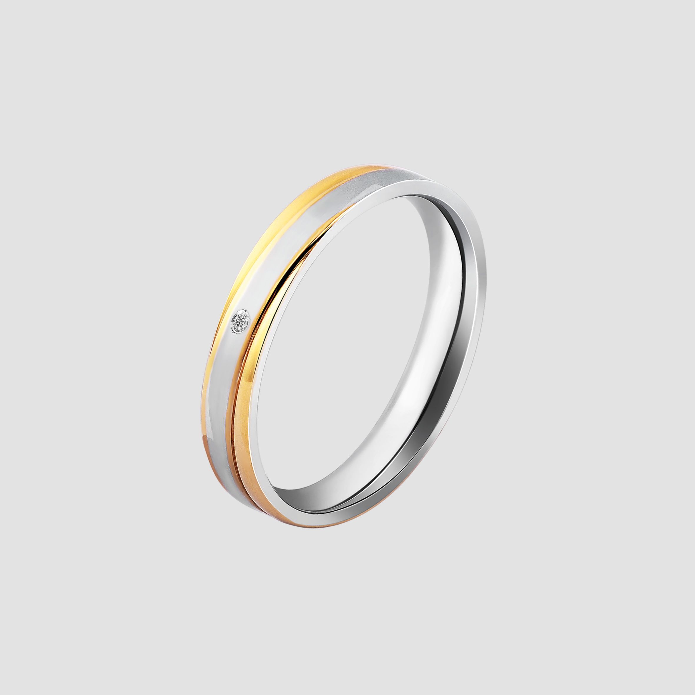 "Sensual Meaning" Damen-Partnerringe, Akzent, Edelstahl, Simili, bicolor (silberfarben/ goldfarben), Gr 52