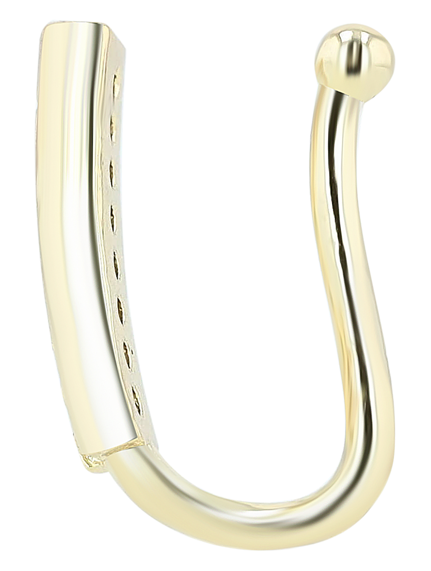 "Pali" Fake-Nasenpiercing aus Edelstahl, Zirkonia, Linie, Clip On, goldfarben