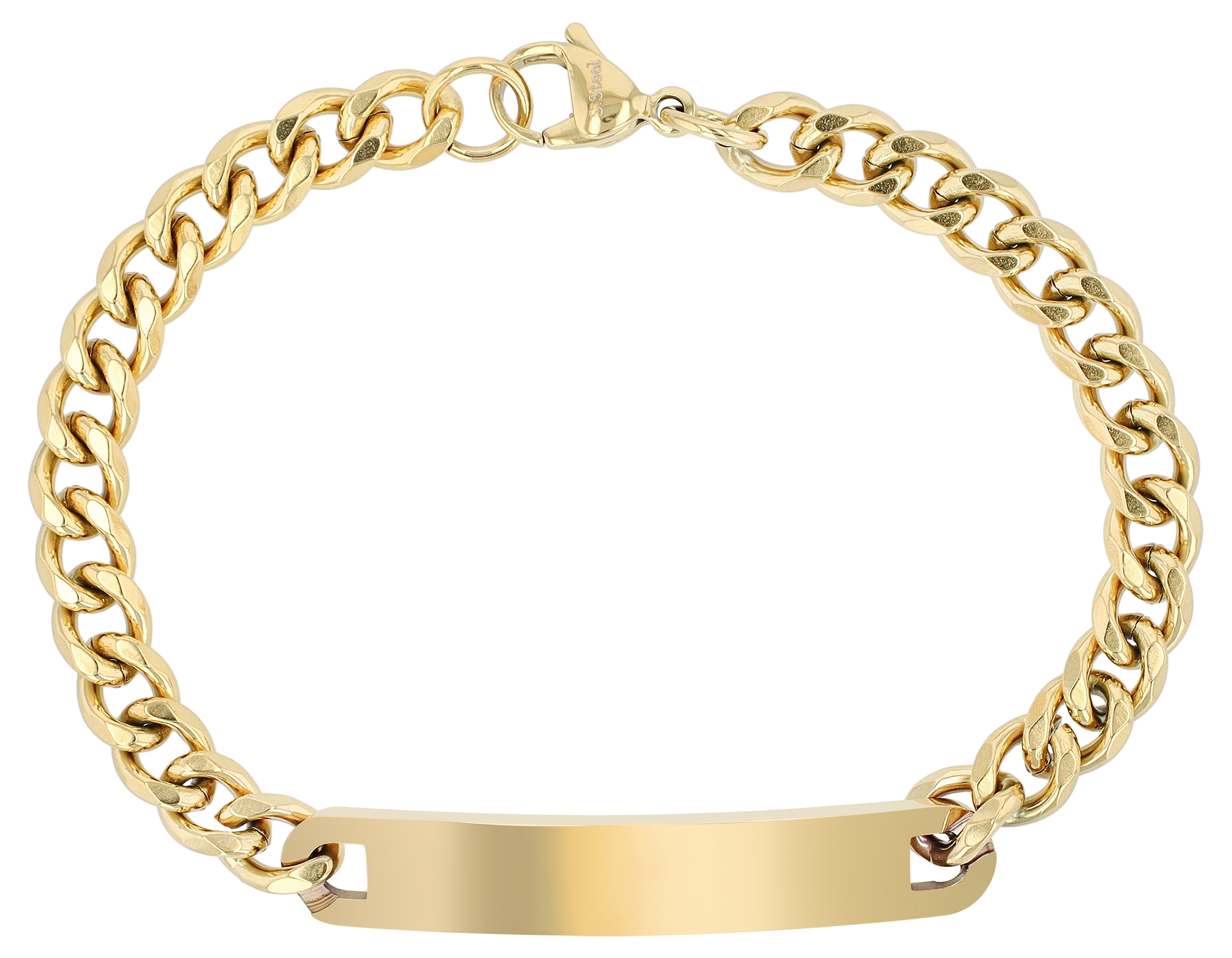 "Boro", Edelstahl Panzerketten Ident-Armband, 22 cm, goldfarben
