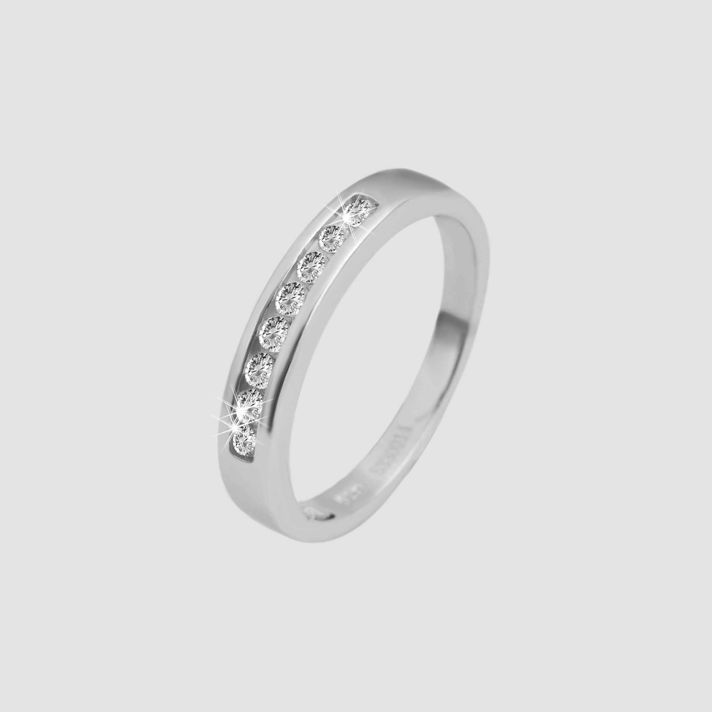 925/- Echt Silber Ring "Ylvie", Zirkoniabesatz, 925/rhodiniert, Gr. 56
