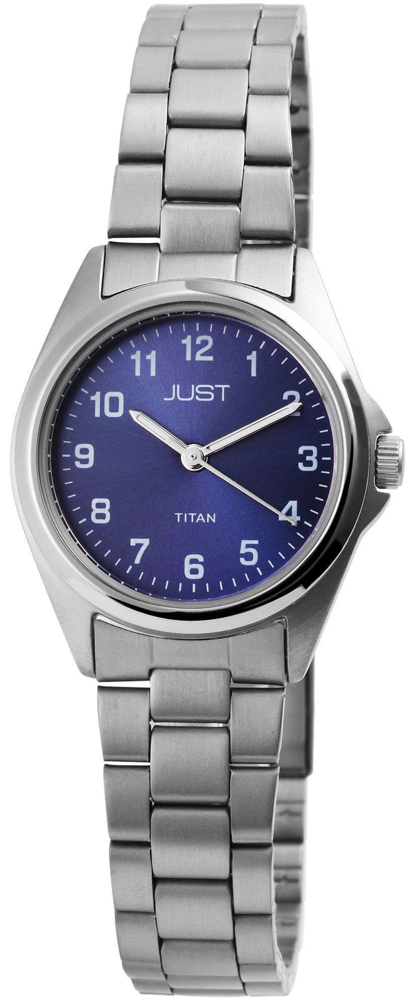 Just Damenarmbanduhr aus Titan, 5 Bar, blaues ZB