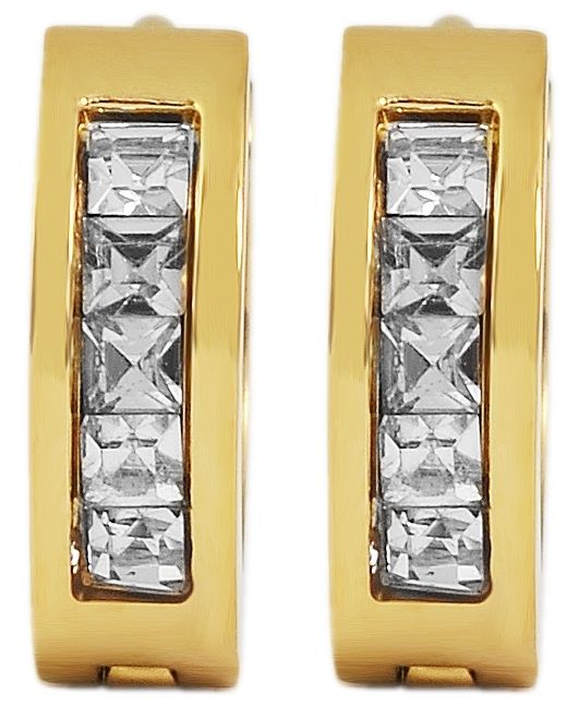 "Zolile", Edelstahl Klapp-Creolen, Simili, goldfarbig