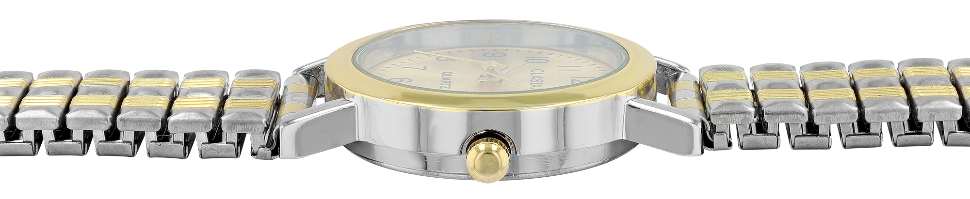 CLASIXX Damenuhr mit Edelstahl-Zugband, Ø 28 mm, bicolor/ goldfarben