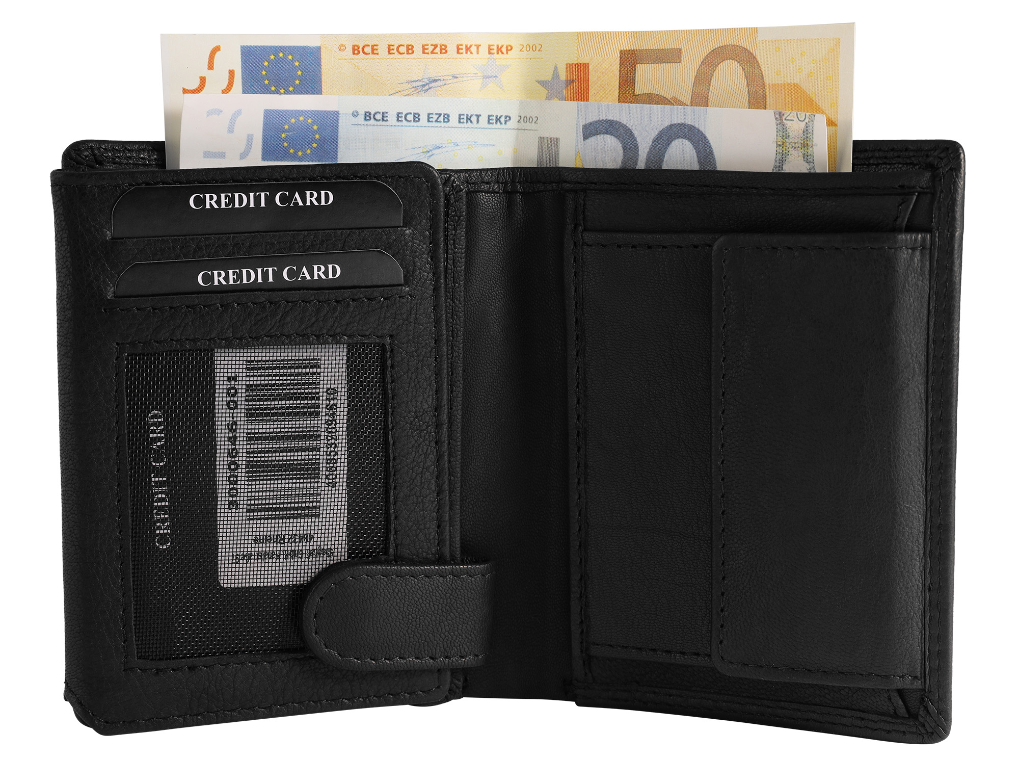 Leonardo Verrelli Echtleder (Antik) Geldbörse, RFID, Hochformat, schwarz