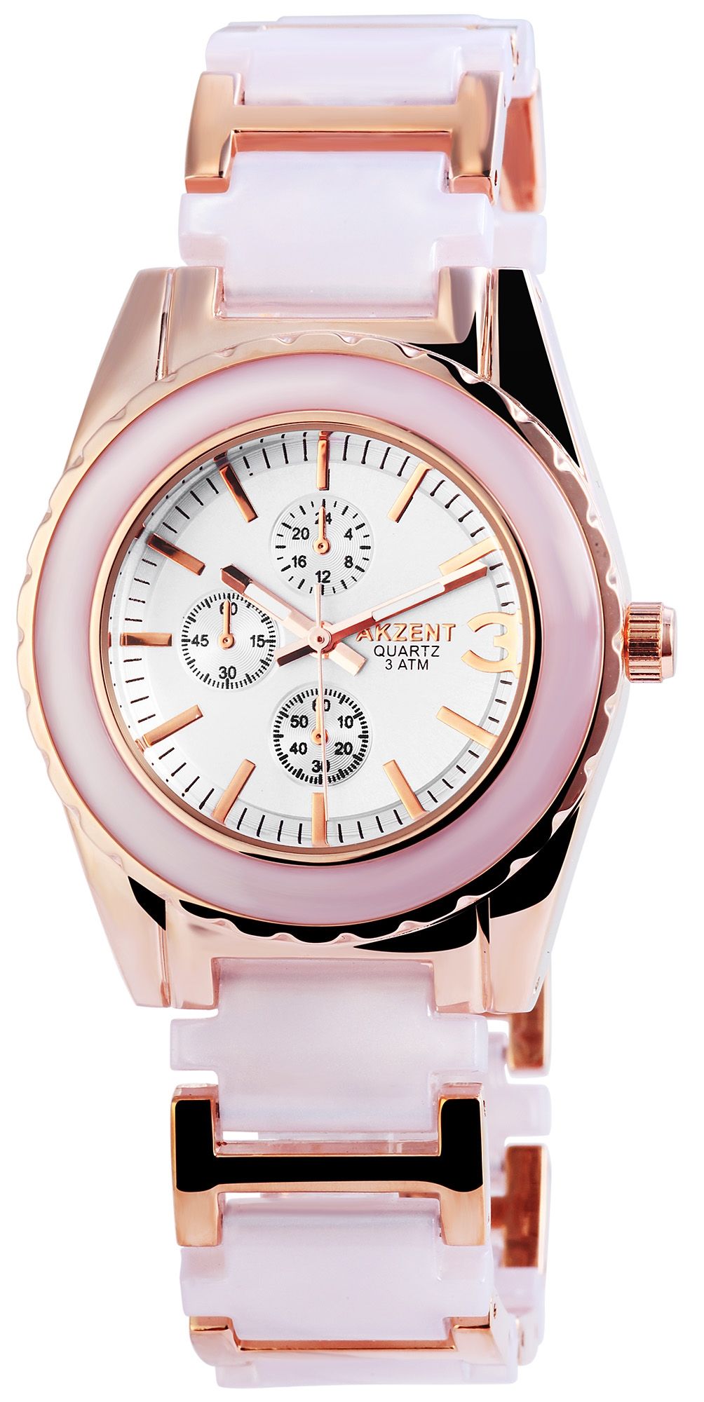 Akzent Damenuhr mit Metallarmband