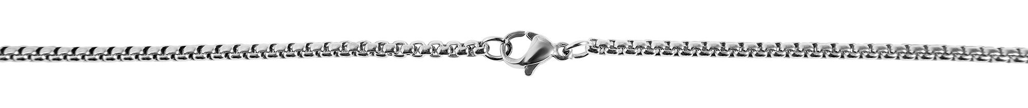 Akzent Halskette mit Dog Tag Anhänger, gravierbar, 61 cm, silberfarben