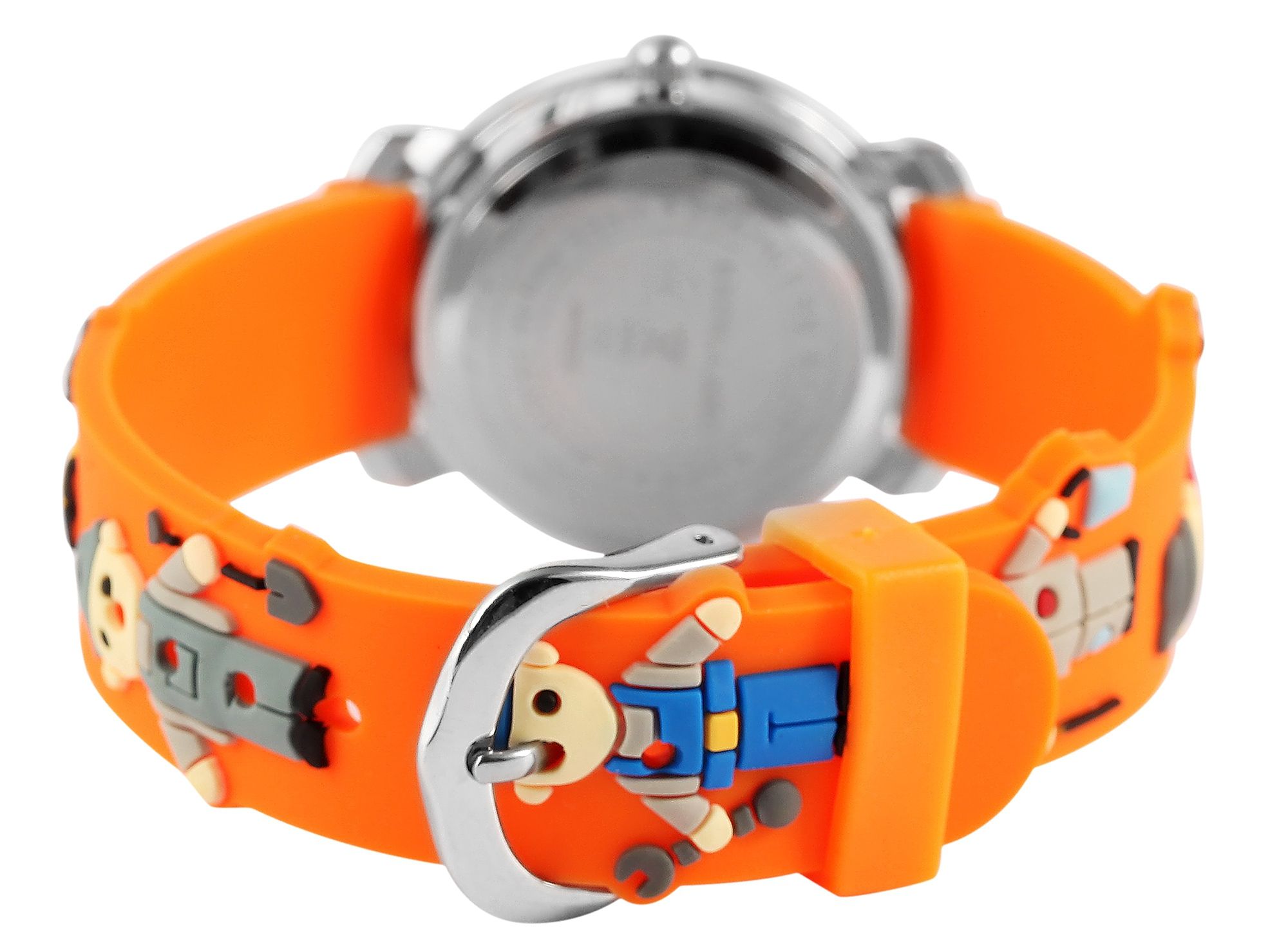 Excellanc Kinderarmbanduhr, Silikonarmband, silberfarben/orange