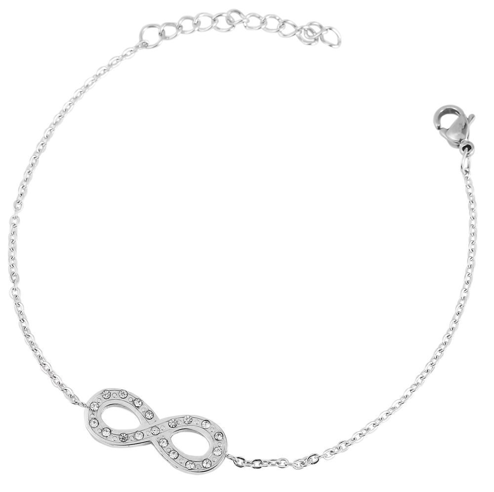 Akzent Armband aus Edelstahl, Infinity, silberfarben