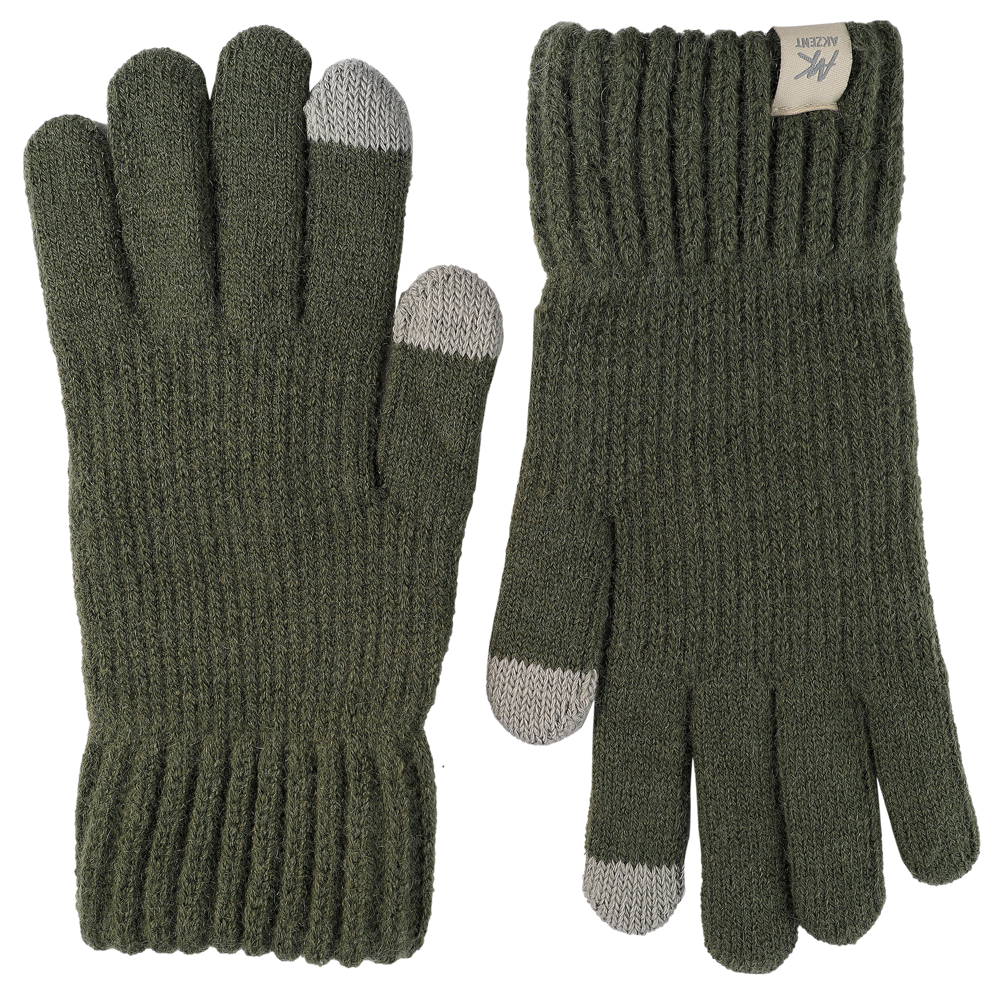 Herren-Handschuhe, Gr L, khaki, Touch-Finger, 100% Polyester, VE-4