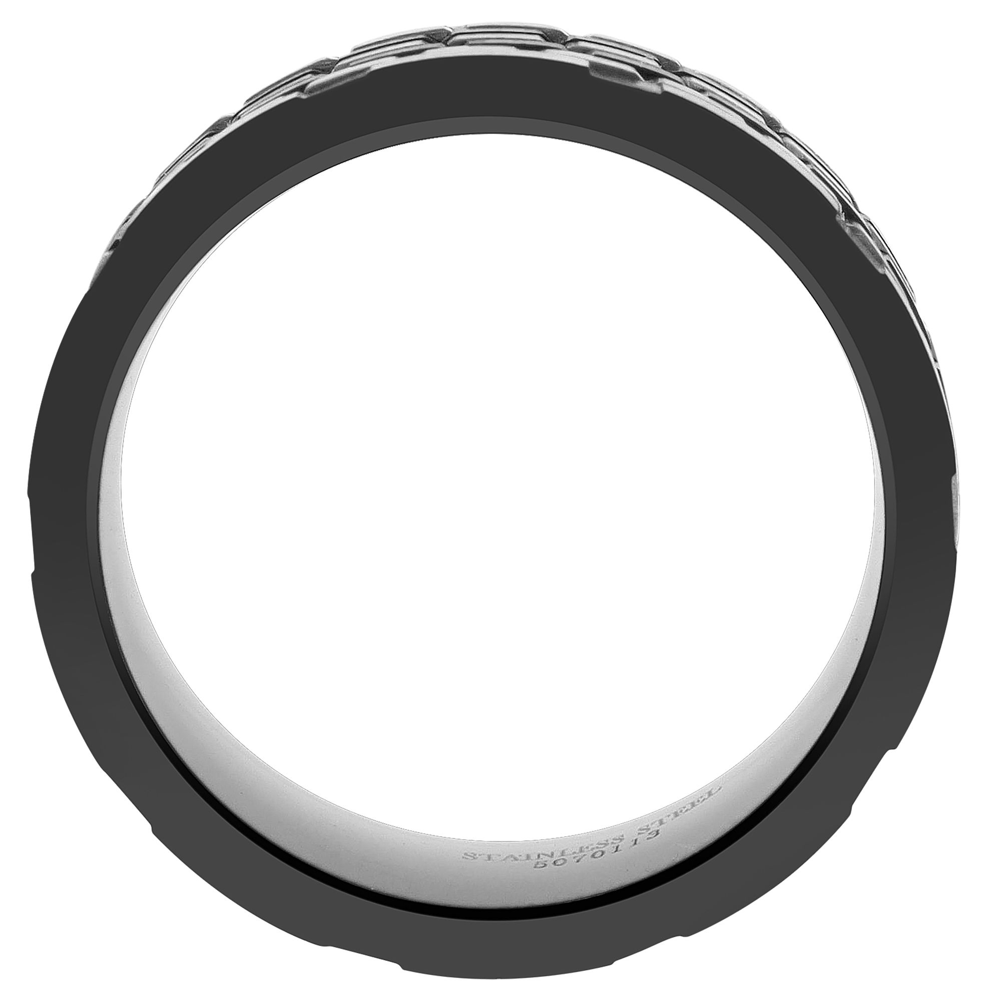 "Jotham" Edelstahl Herrenring, drehbare Elemente/ Spinner-Ring, bicolor, Gr. 64