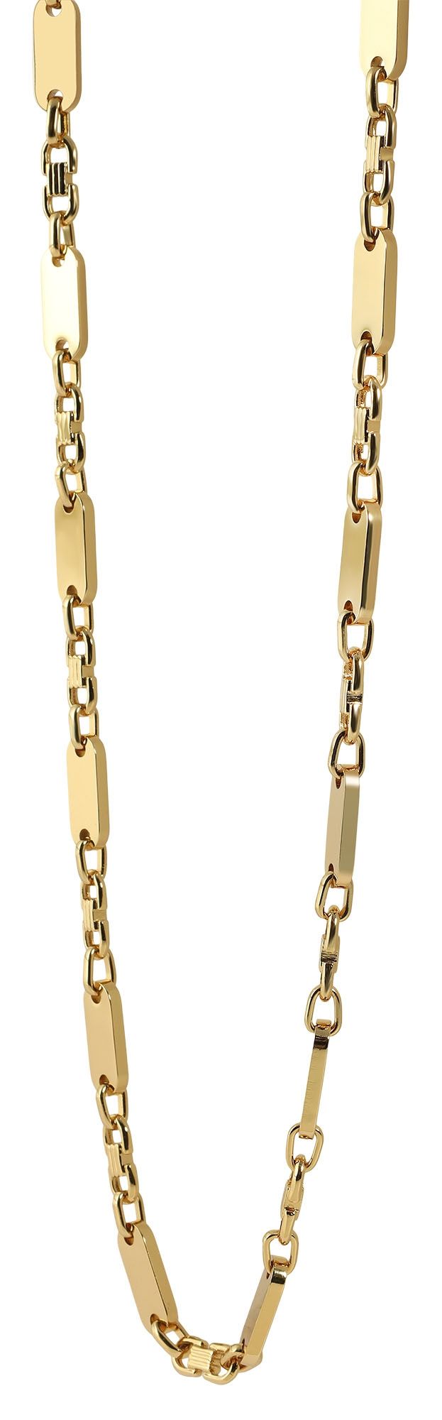 "Bene", Edelstahl Plattenkette, goldfarbig, 70 cm/ 6 mm