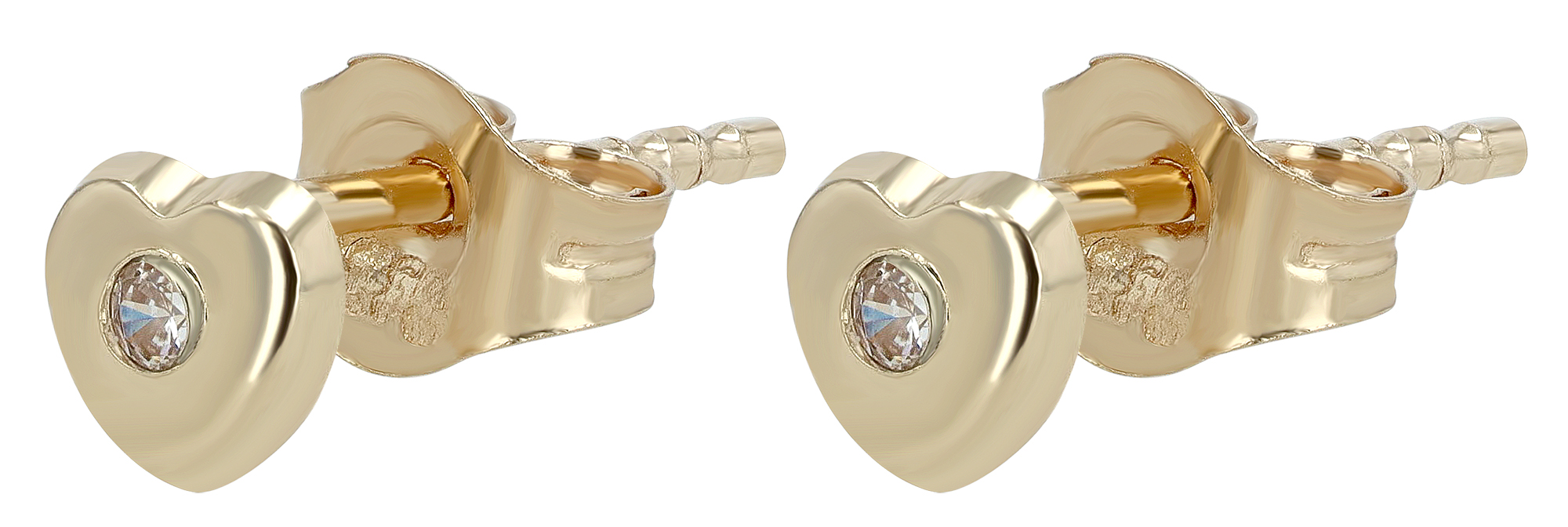 333/- Gold "Rana" Ohrstecker Herz, Gelbgold, 8 Karat, Kinder