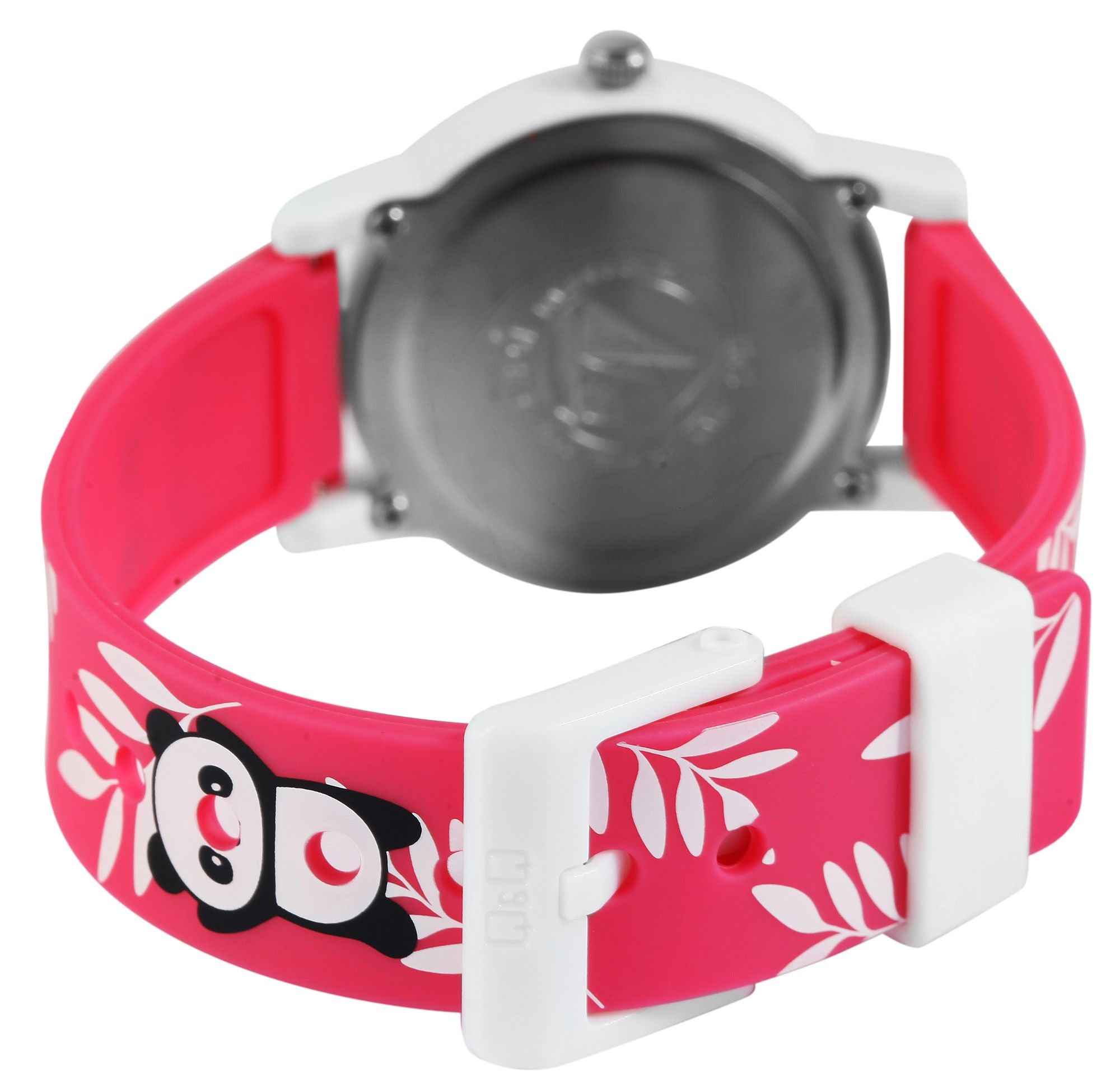 Q&Q Kinderuhr, Kunststoff, Silikonarmband, "Panda", 10 ATM, Ø 32 mm