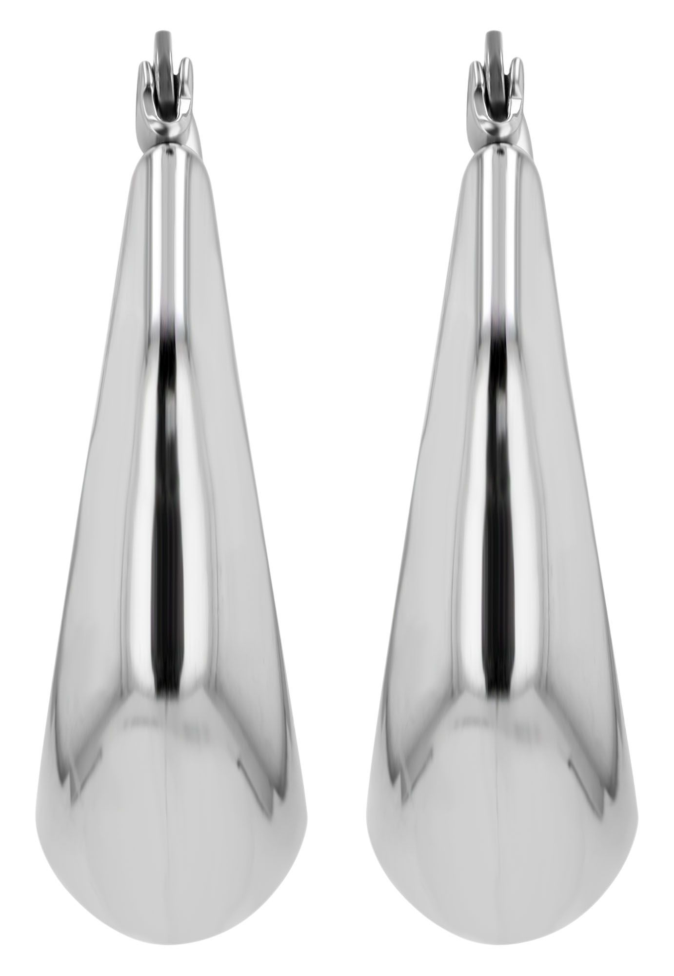 "Freesia", Creolen aus Edelstahl, silberfarben, 33,5 x 10 x 11 mm