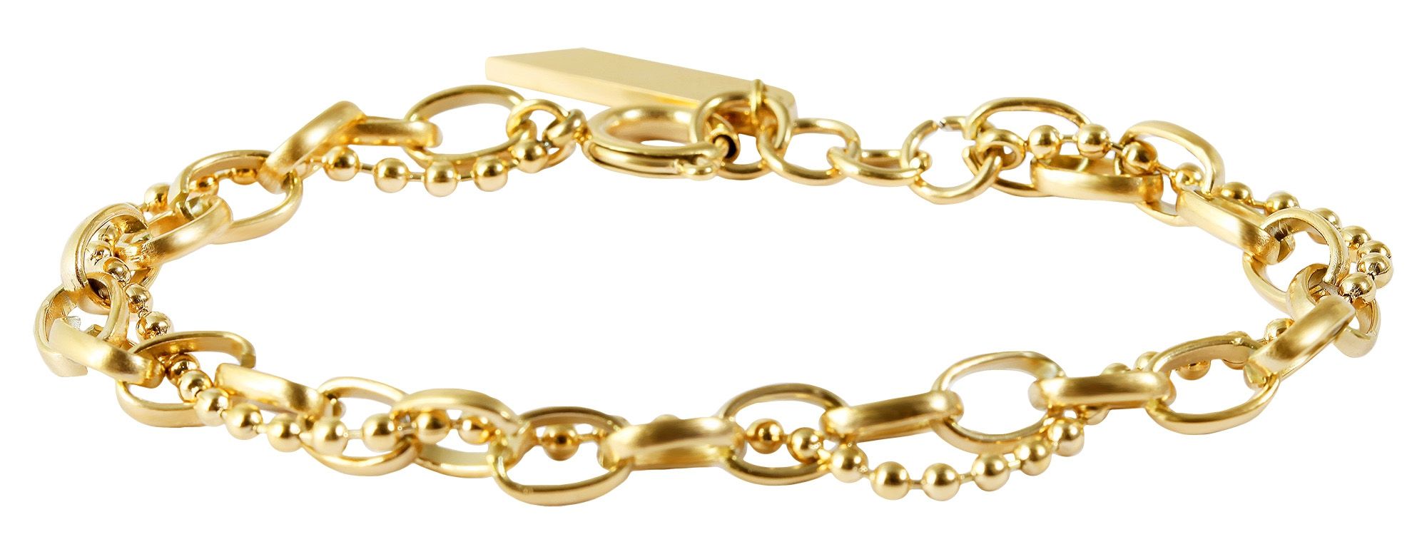 "Caja" Armband, Edelstahl, Gravurplatte, 18 cm, goldfarben