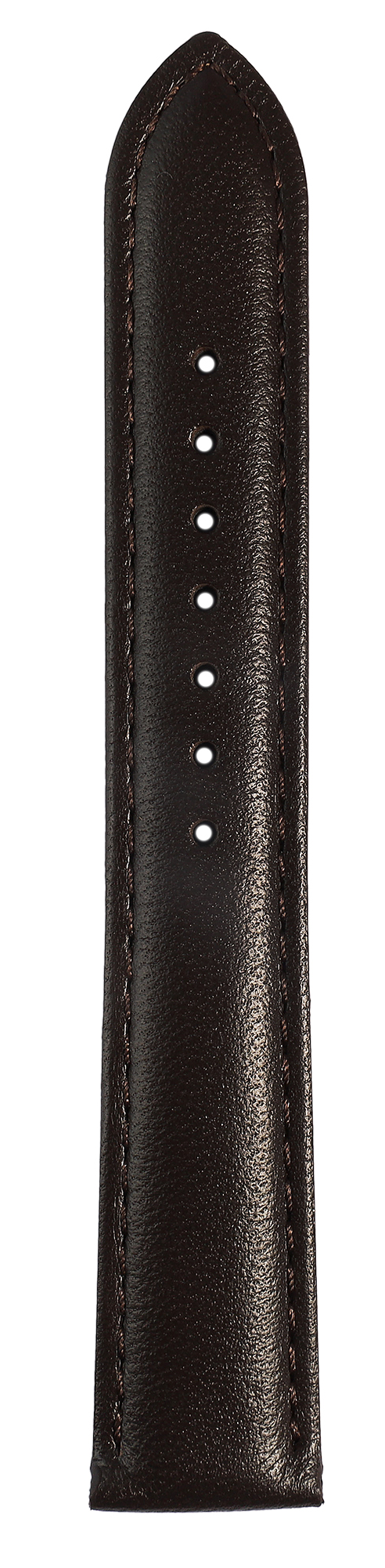 Gr 12 mm Uhrenarmband aus Echtleder in dunkel braun, genäht