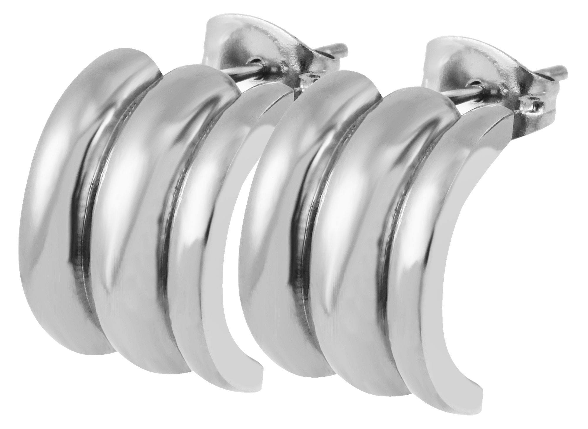 Akzent Edelstahl Schmuckset, Ohrstecker,Kette: 45cm + Anhänger