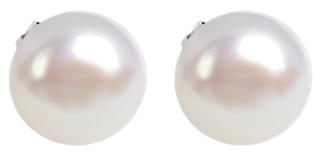 "Irmi" Edelstahl Perlen-Ohrstecker (Imitationsperle), Ø 8 mm