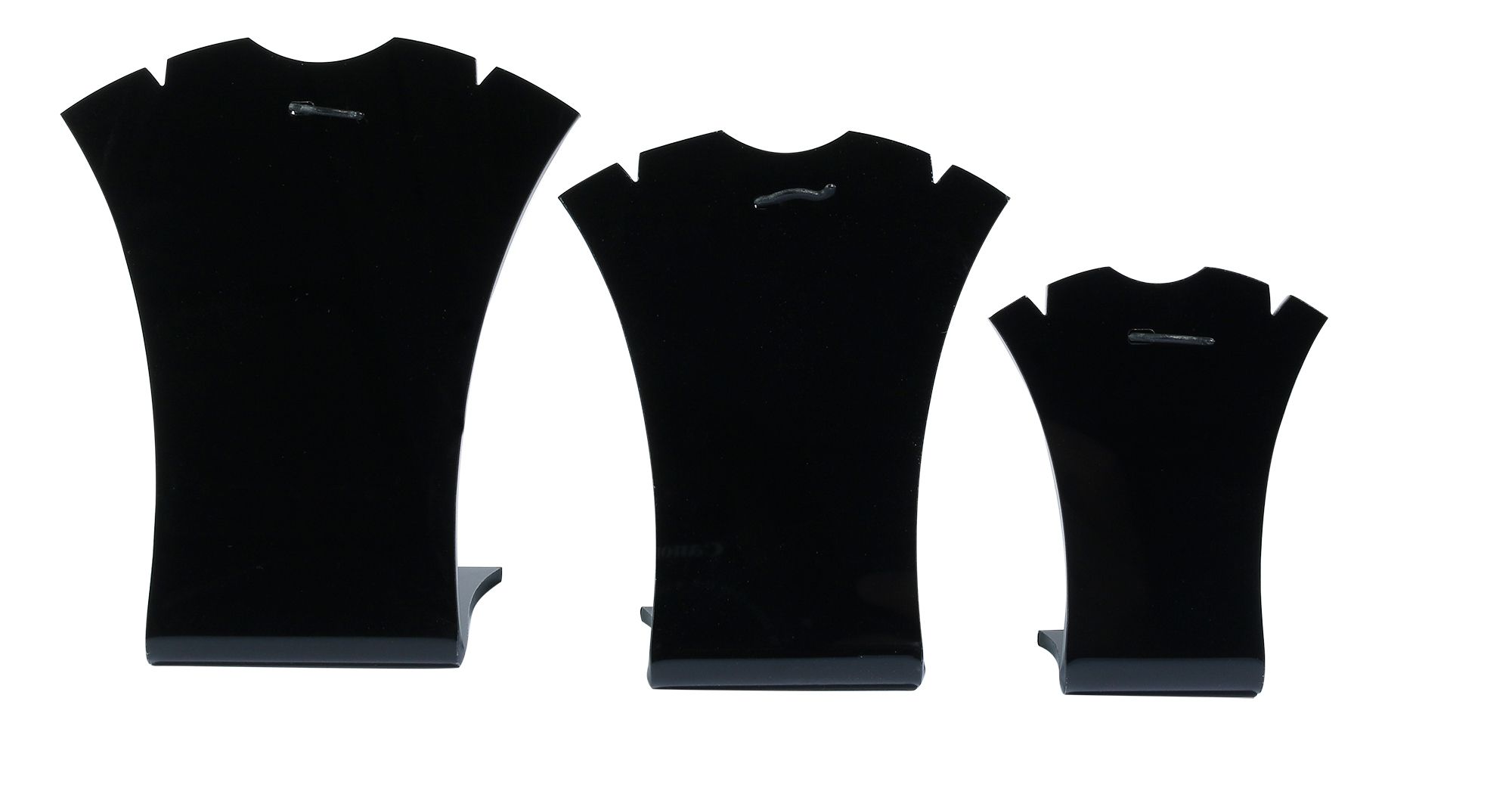 Acryl Aufsteller für Ketten (Dekoserie Glossy), 3er Set , schwarz