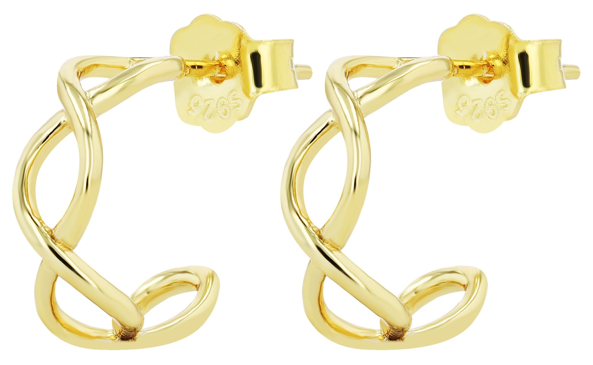 "Giselle" Ohrstecker/ Halbcreole aus 925 Echt Silber, Gold