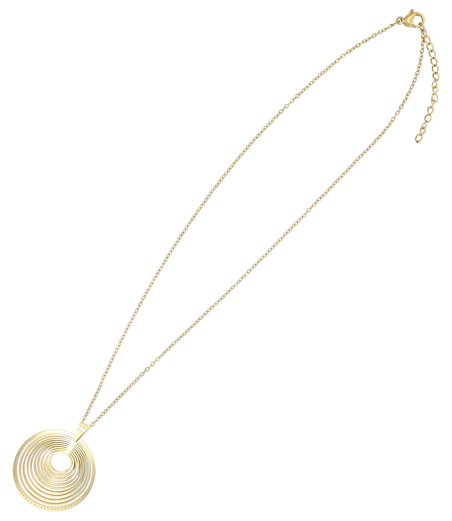 "Seluna" Edelstahl Schmuckset (Ohringe / Kette 43+5 cm/ Anhänge), goldfarben