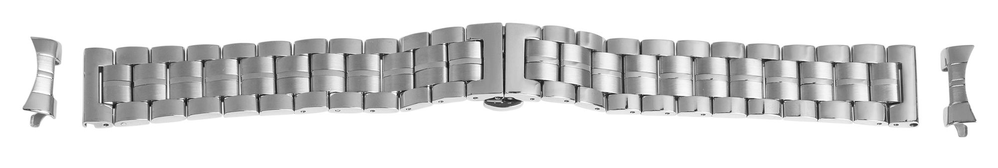 Edelstahl-Uhrenarmband, silberfarben, Butterfly-Faltschließe, 18 mm