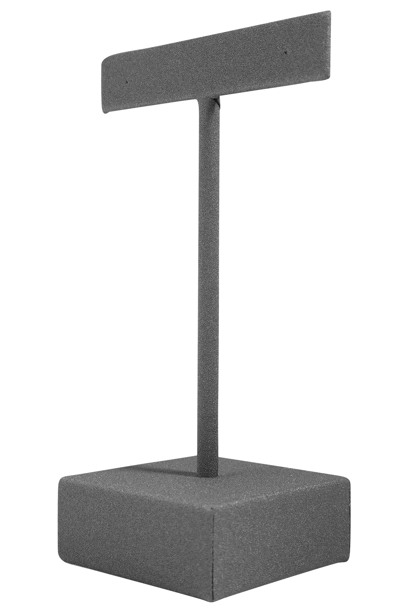 Aufsteller für Ohrringe/ Ohrhänger/ Creolen (Dekoserie Soft), PU-bezogen, 10,5 cm, grau