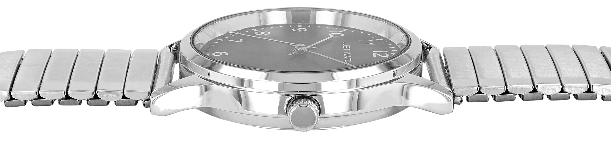 Just Watch "Ferdinand" Herrenuhr Ø 39 mm mit Edelstahl Zugband, silberfarben/ schwarz