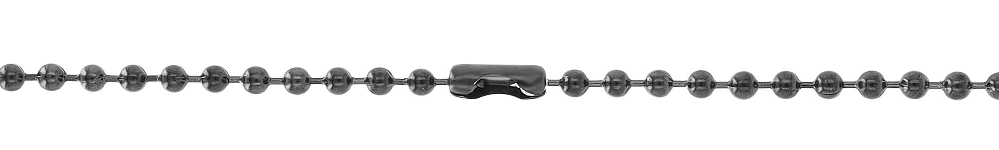 Akzent Kugelkette mit Kreuzanhänger, Edelstahl, 61 cm, schwarz