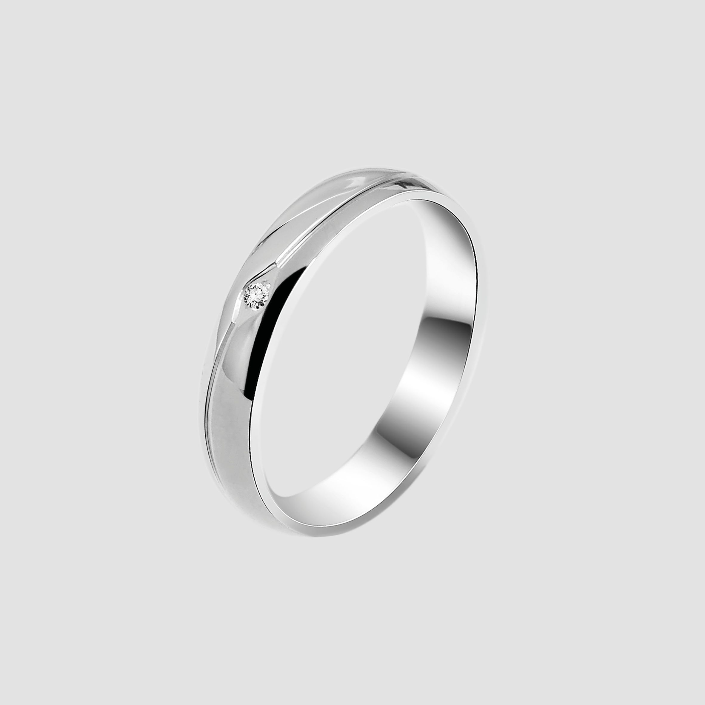 Akzent Damen-Partnerring aus Edelstahl, mit Similistein, silberfarbig, Gr. 62