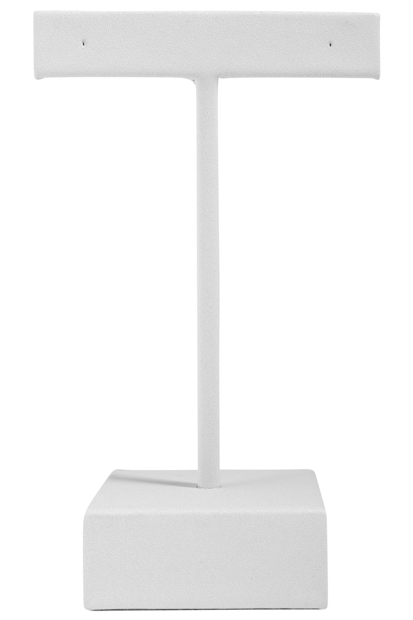 Aufsteller für Ohrringe/ Ohrhänger/ Creolen (Dekoserie Soft), PU-bezogen, 10,5 cm, weiß