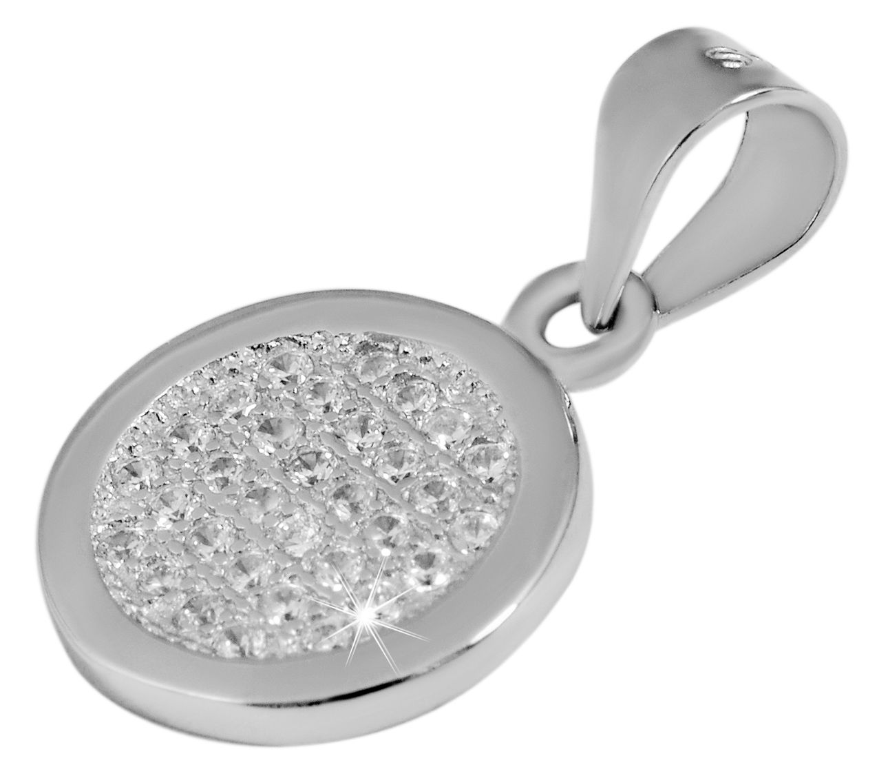 "Swea" 925/rhodiniert Echt Silber Schmuckset mit Ohrsteckern und Anhänger, Zirkoniabesatz