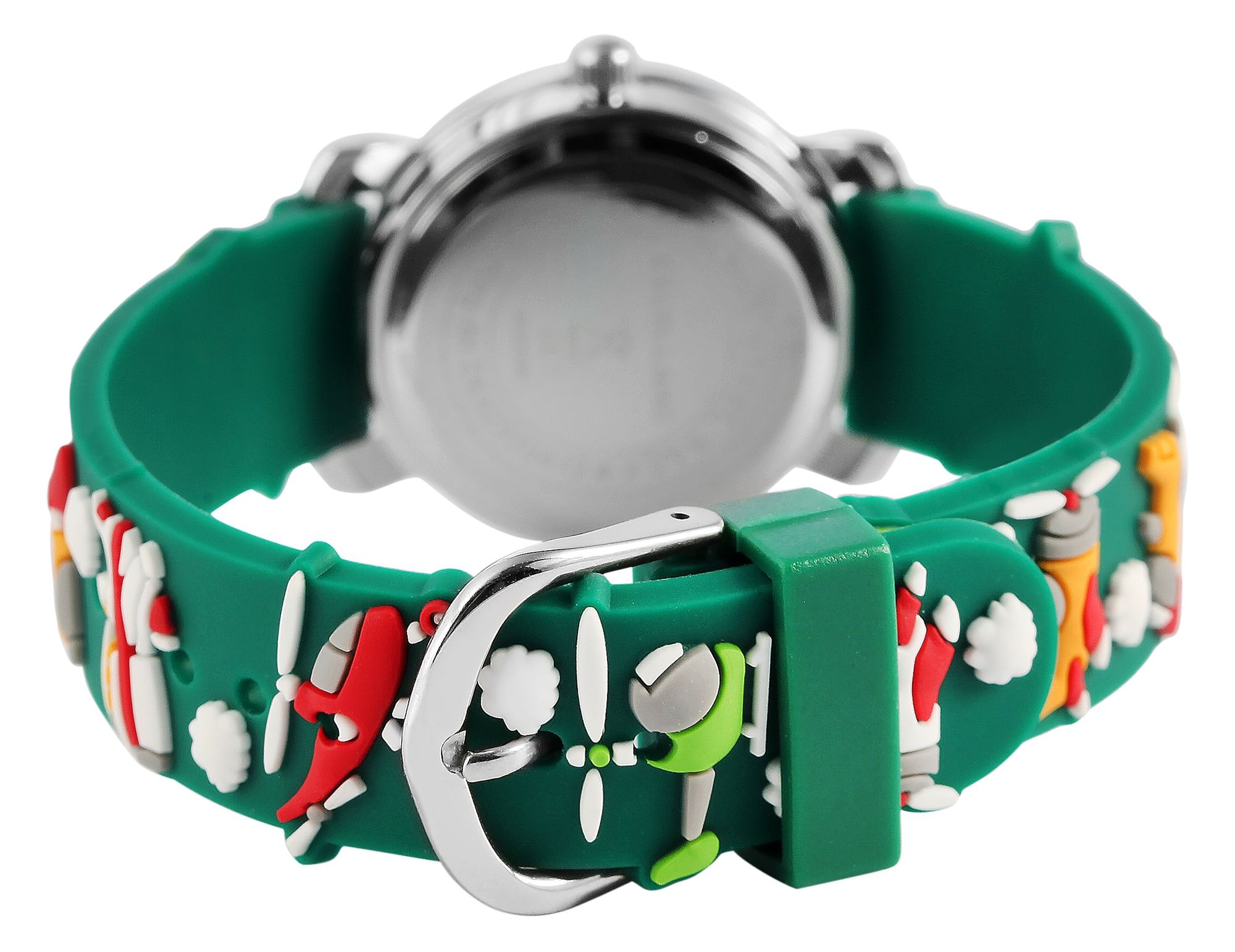 Excellanc Kinderarmbanduhr, Silikonarmband, silberfarben/grün