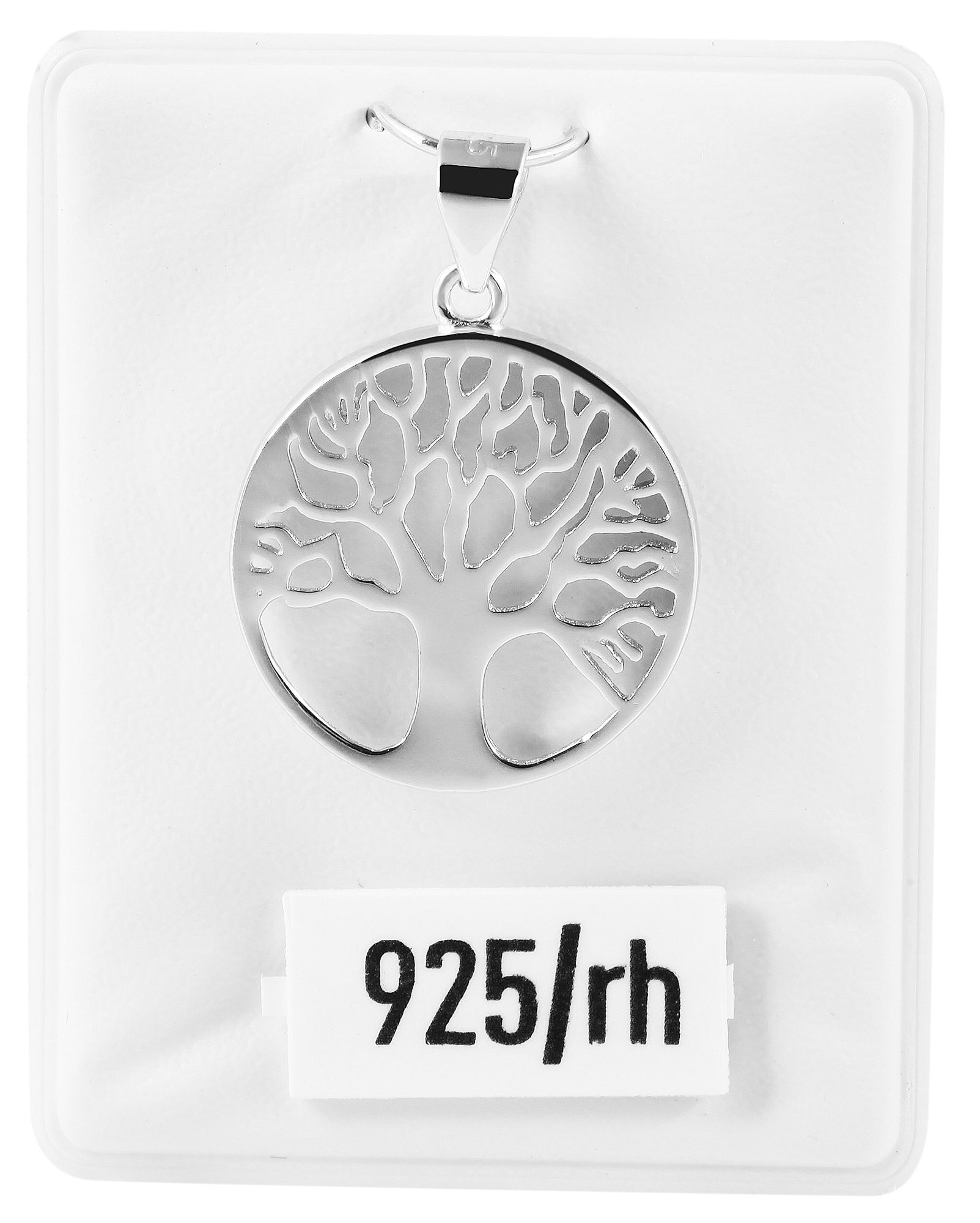 "Andrea" 925/- Echt Silber Anhänger (ohne Kette), Lebensbaum, rhodiniert