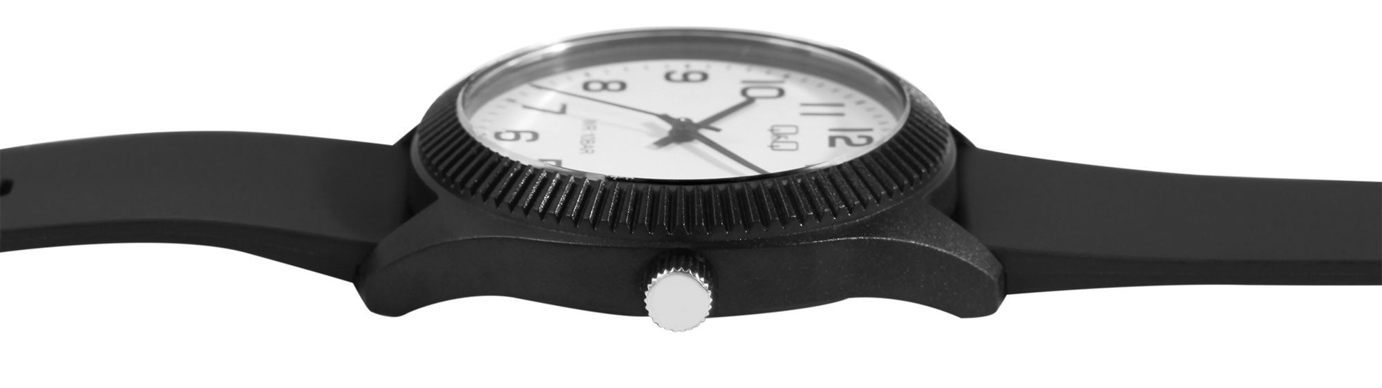 Q&Q Herrenuhr, Silikonarmband, Ø 41 mm, schwarz/ weiß